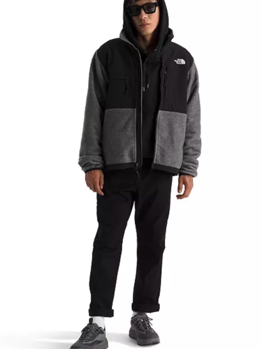 The North Face Men's Black & Gray Fleece Zip Jacket S
